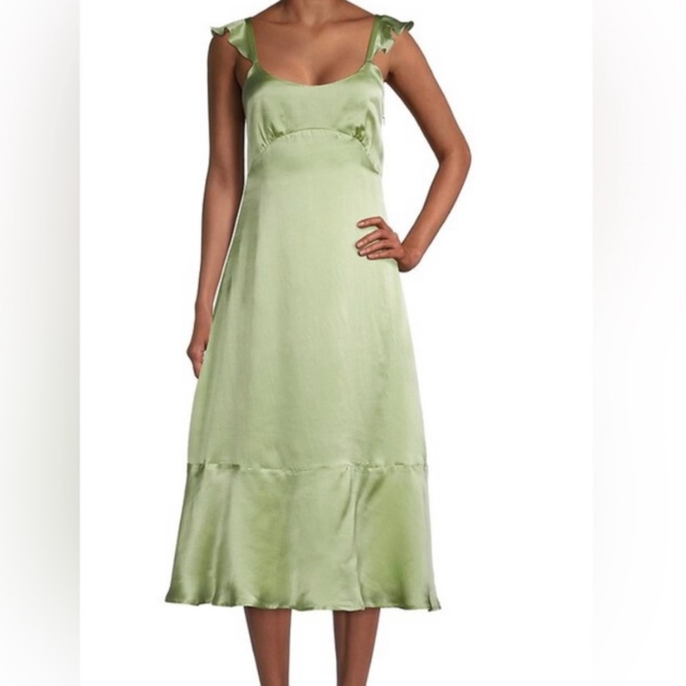Roller Rabbit Sage Silk Midi Dress Size XS